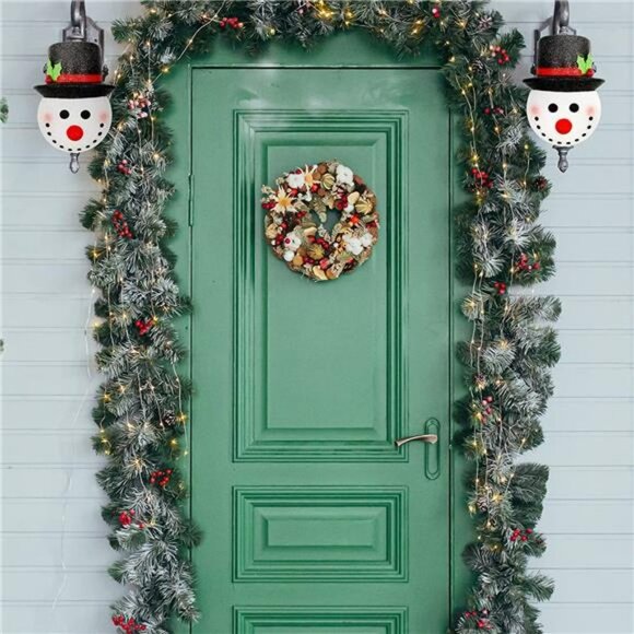 2 Pack Snowman Porch Light Covers Christmas Decorations with Elastic Band - Picture 7 of 7